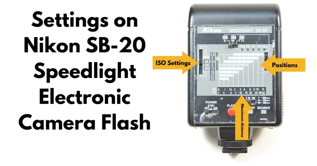 Settings on Nikon SB-20 Speedlight Electronic Camera Flash